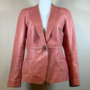 Lafayette 148 New York Nikala Glazed  Leather Blazer